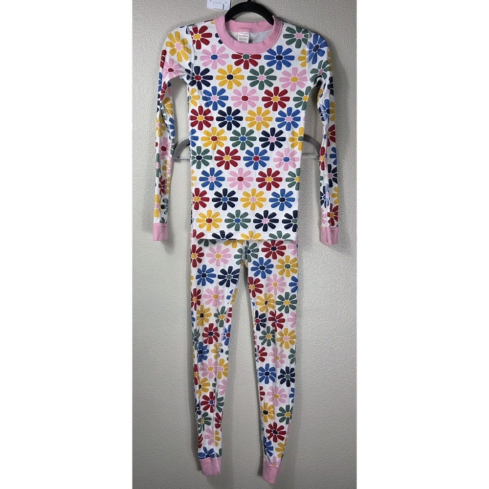 Hanna Andersson Organic Cotton Pajama Set Girls US 12 150 Floral Daisy Pink
